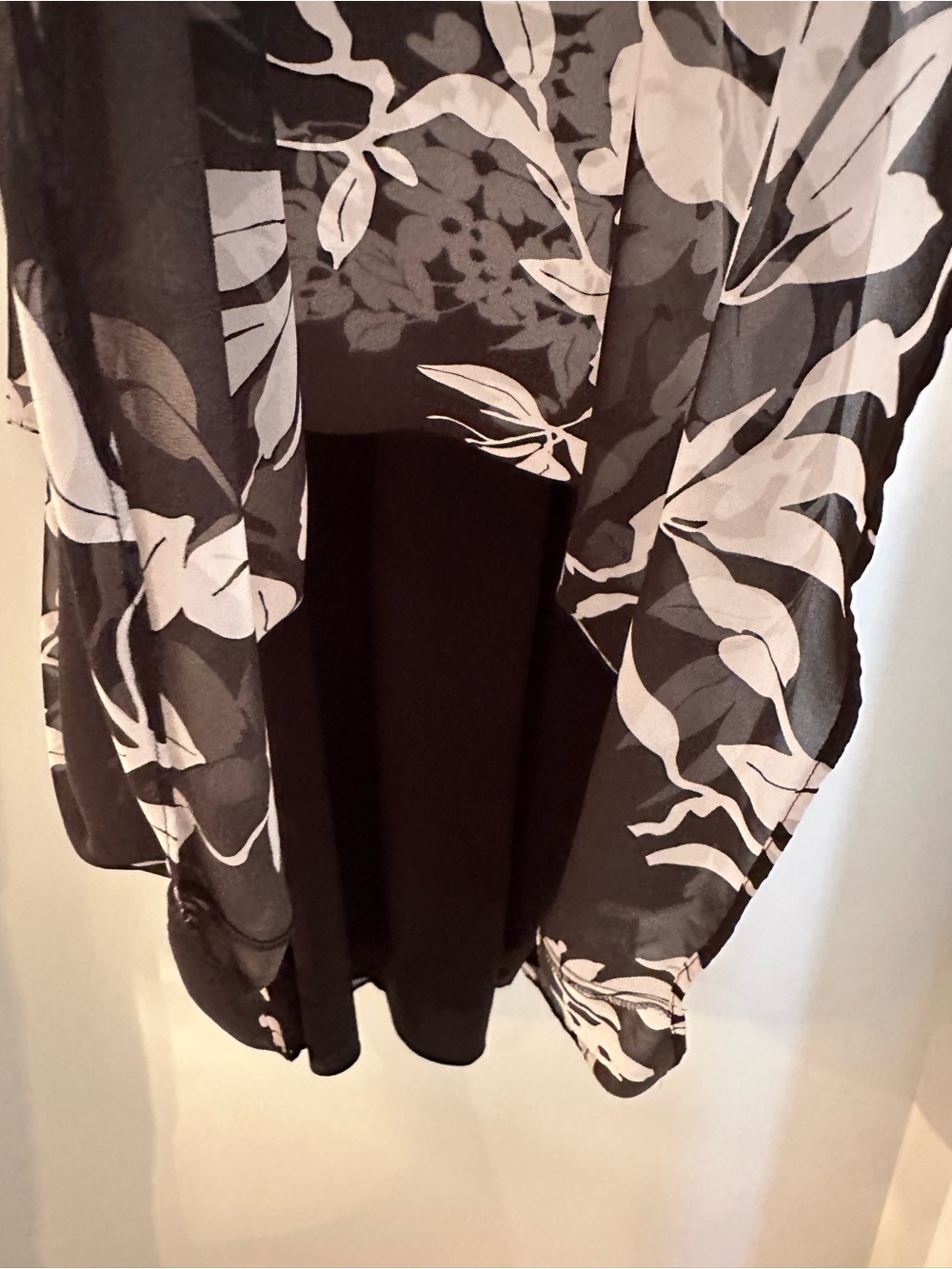 Eva Mendes NY&Company Black White Floral Dress Sheer Sleeves Women XXL - Picture 4 of 9